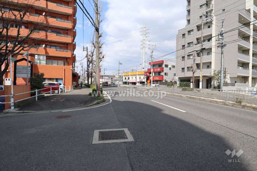 敷地東側の前面道路（南側から）