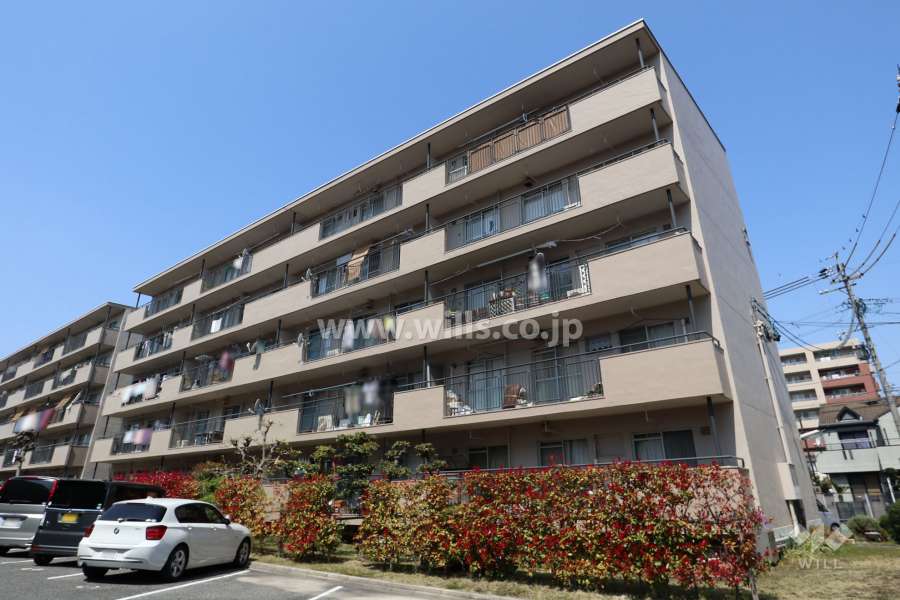 長栄住宅2号棟の外観（南東側から）