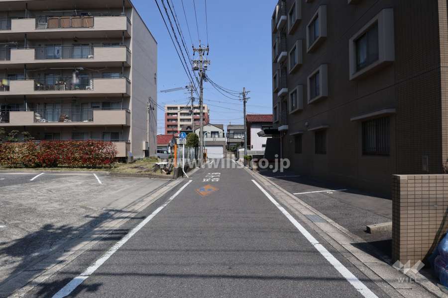 敷地の東側前面道路（南側から）