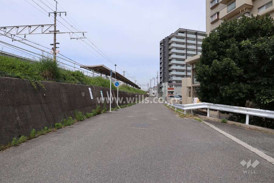 敷地西側の前面道路（南側から）