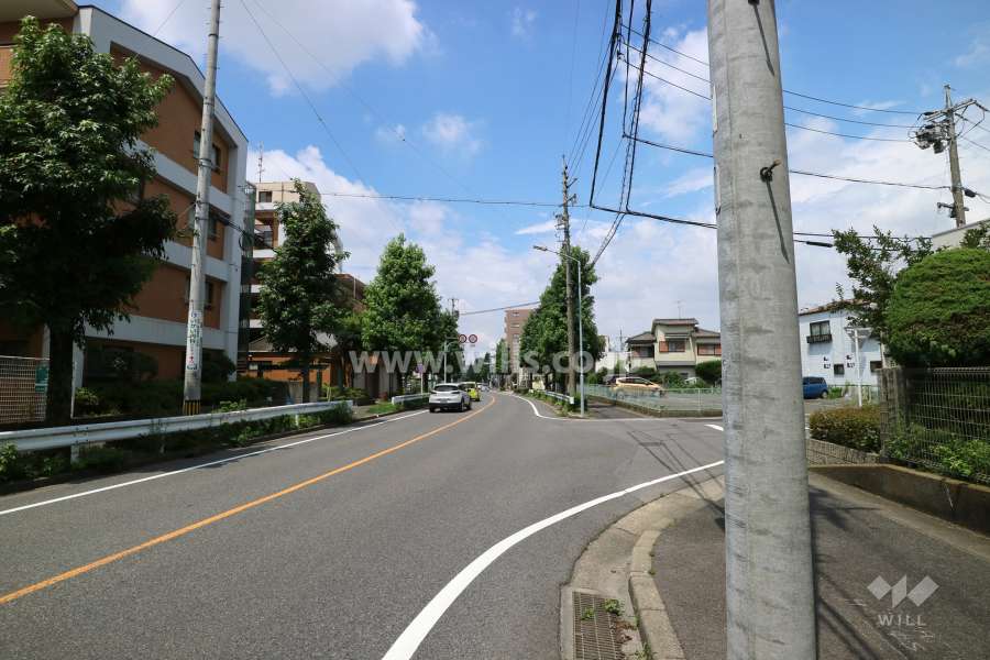 敷地の南側前面道路(東側から)