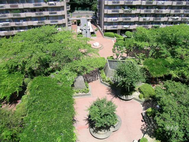 敷地中央にある緑豊かな中庭