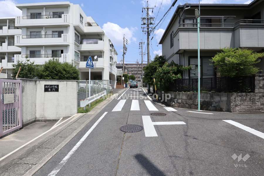敷地東側の前面道路（南側から）