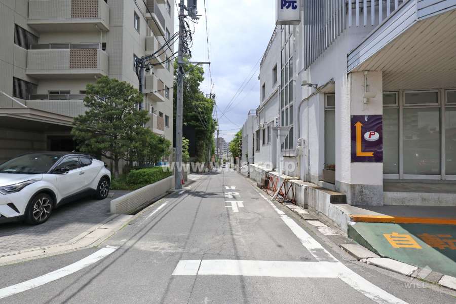 敷地の東側前面道路（北側から）