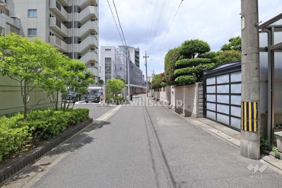 敷地の北側前面道路（東側から)