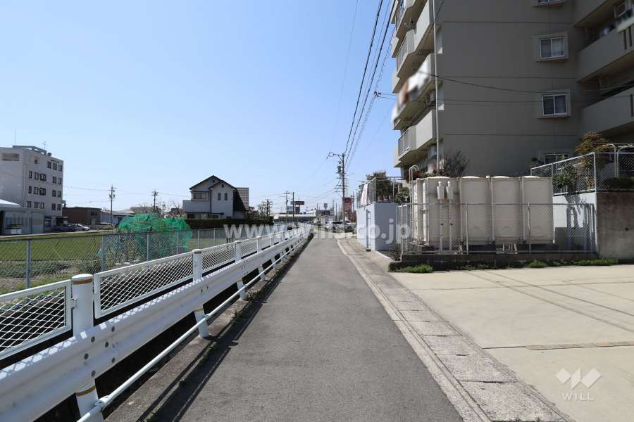 敷地南側の前面道路（東側から）