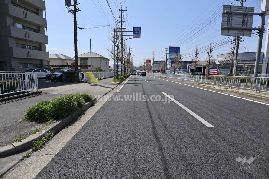 敷地北側の前面道路（西側から）