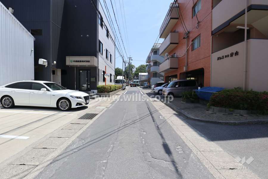 敷地東側の前面道路（北側から）