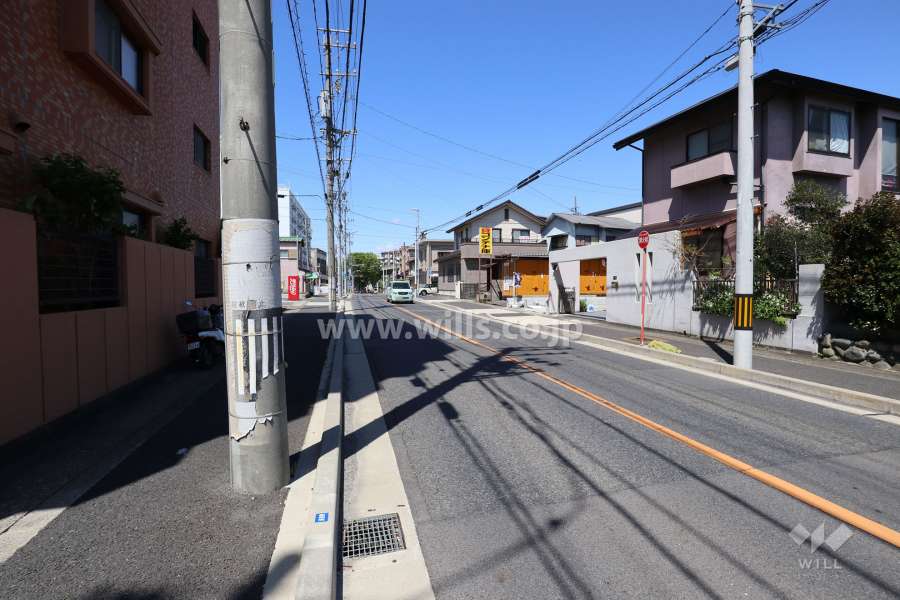 敷地東側の前面道路（南側から）