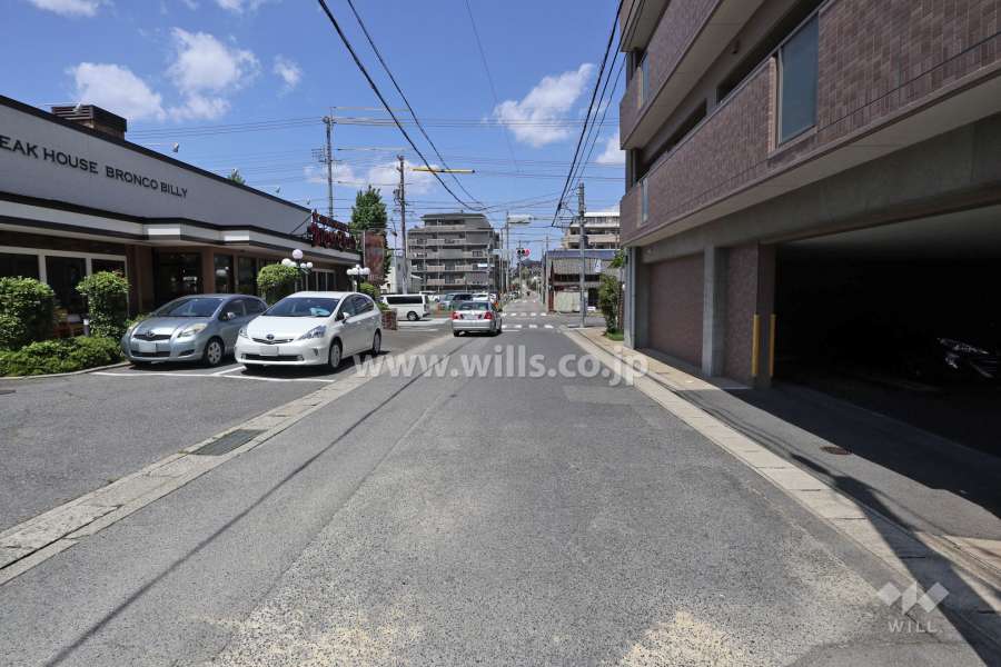 敷地西側の前面道路（南側から）