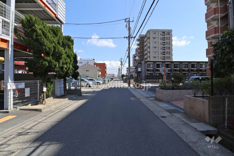 敷地北側の前面道路（西側から）