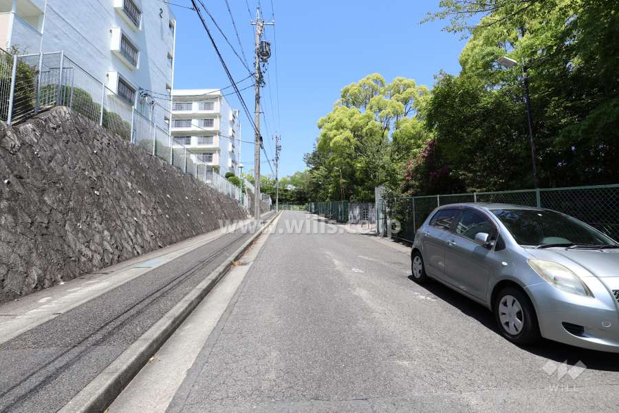 敷地東側の前面道路（南側から）