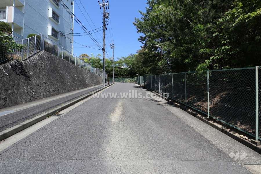 敷地東側の前面道路（南側から）