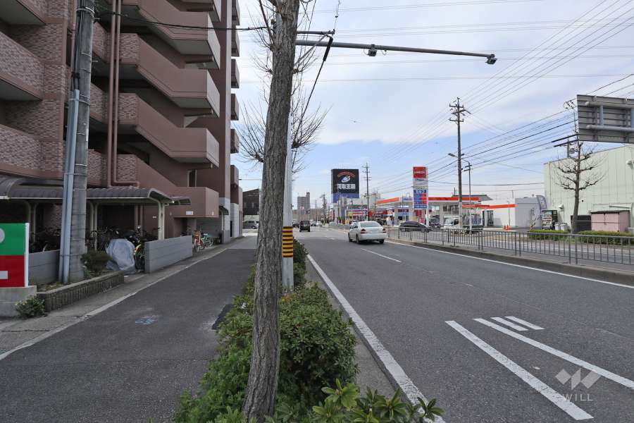 敷地の北側前面道路（東側から）