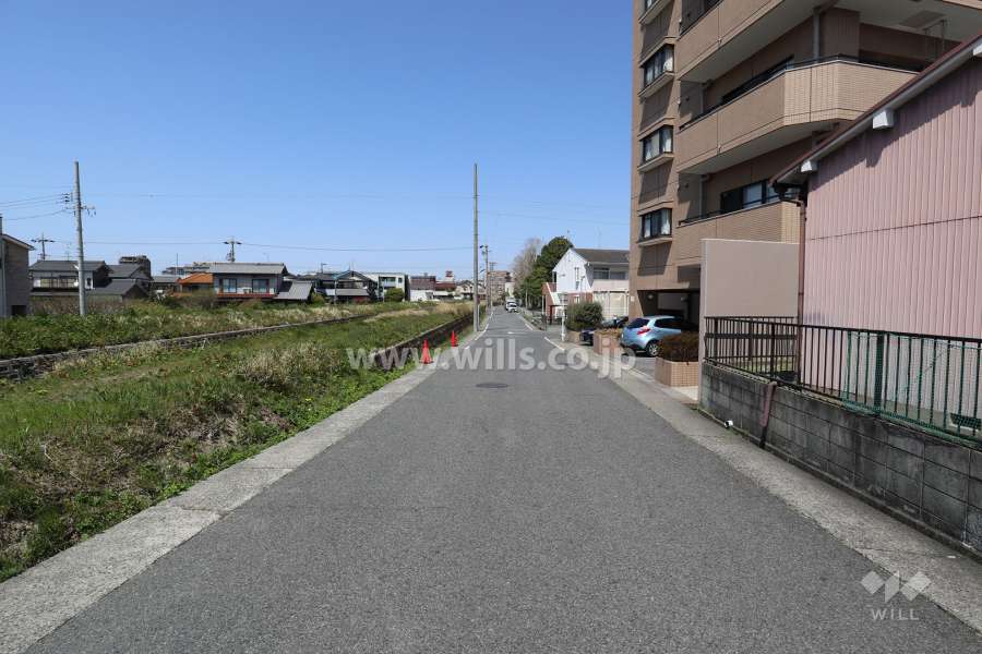敷地西側の前面道路（南側から）