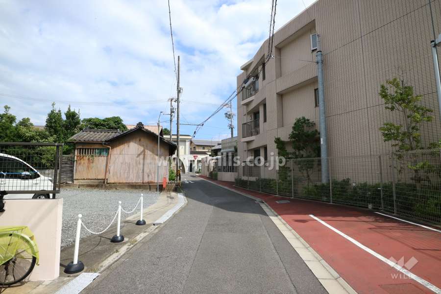 敷地北側の前面道路（西側から）