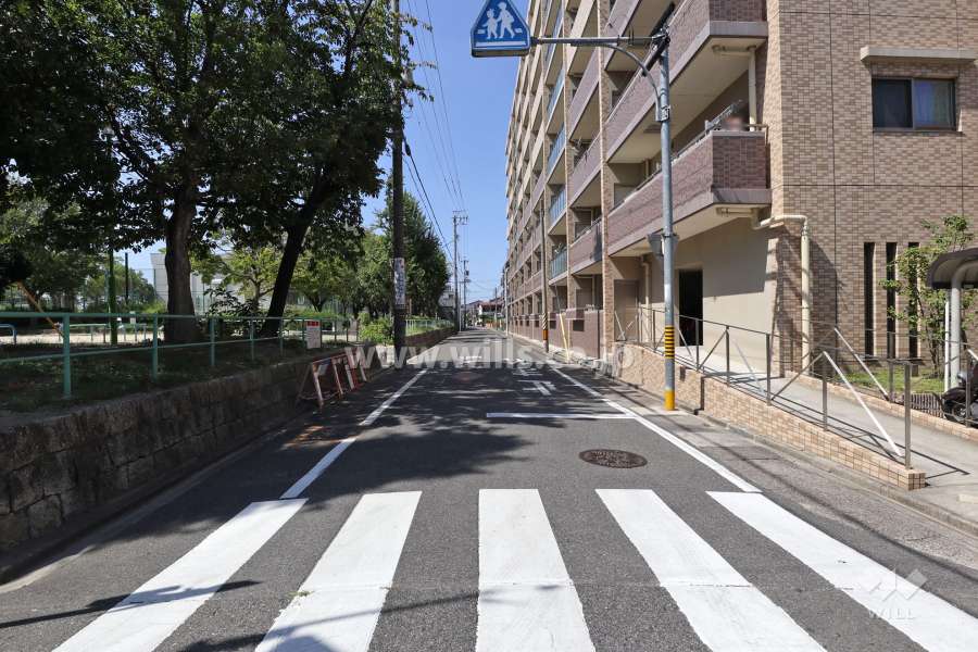 敷地南側の前面道路（東側から）