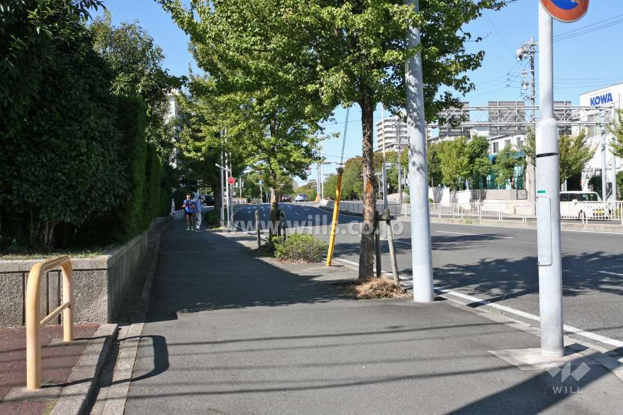 敷地北側の前面道路