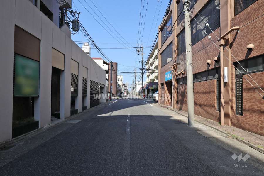 敷地北側の前面道路（東側から）