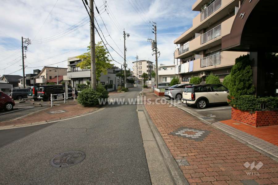 敷地西側の前面道路（南側から）