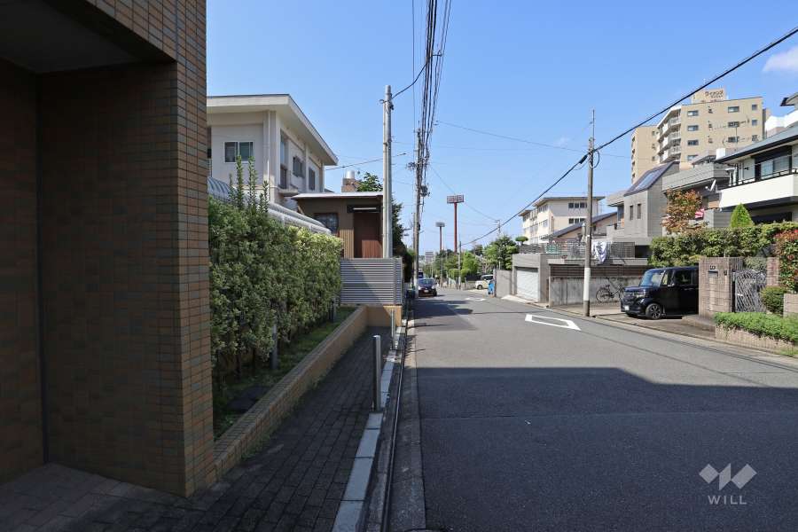 敷地の北側前面道路（東側から）