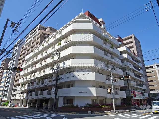 シャンティー江坂の外観（北西側から）