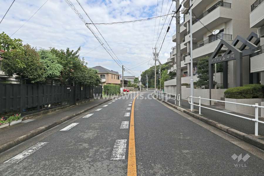 敷地西側の前面道路（南側から）