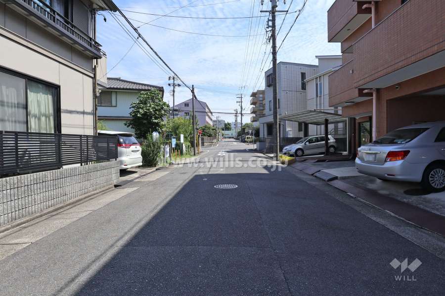 敷地北側の前面道路（西側から）
