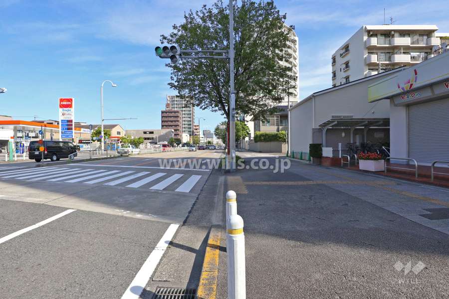 敷地西側の前面道路（南側から）