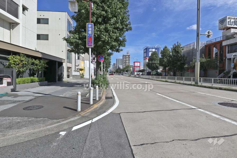 敷地東側の前面道路（南側から）