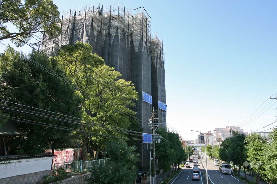 敷地西側の前面道路（南側から）
