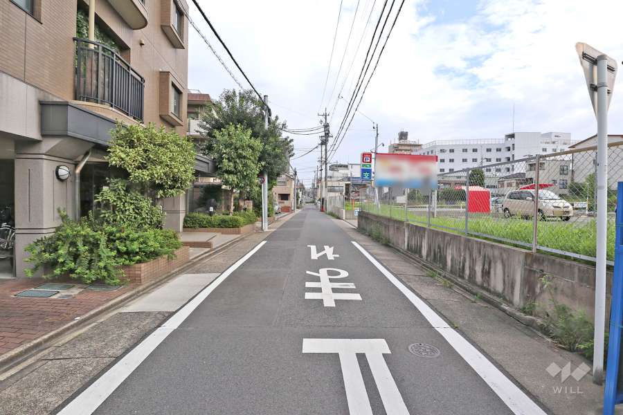 敷地東側の前面道路（南側から）