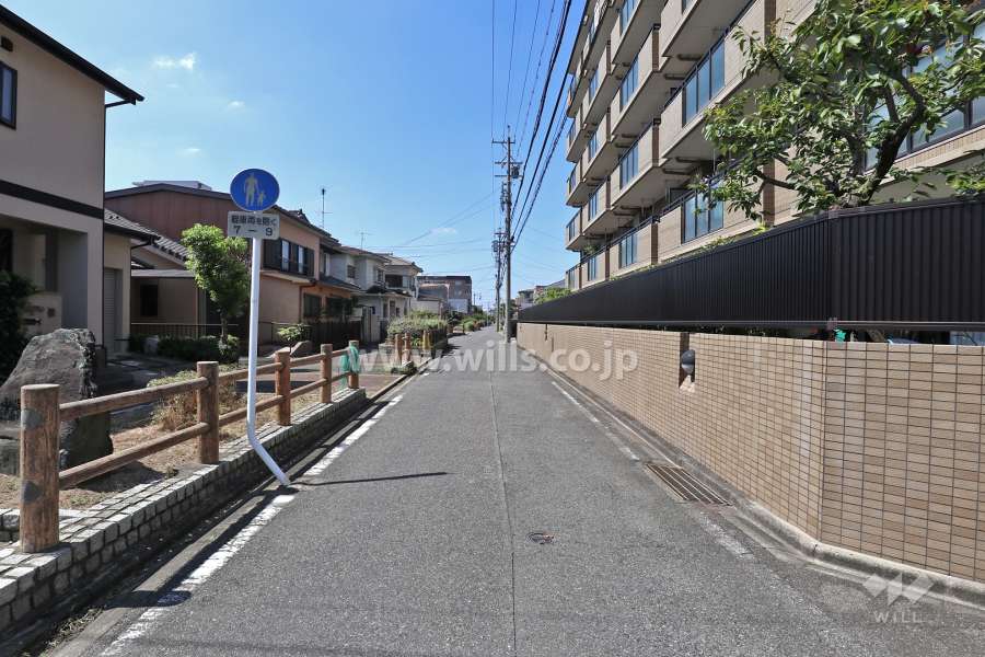 敷地南側の前面道路（東側から）