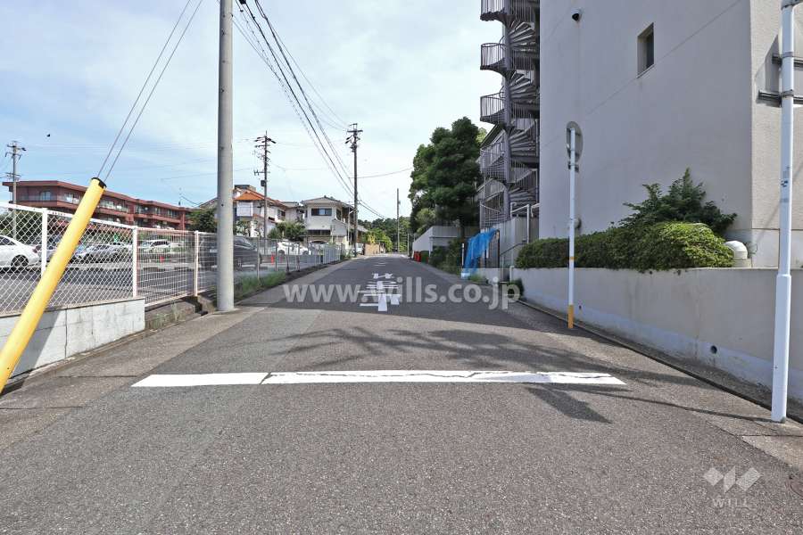 敷地北側の前面道路（西側から）
