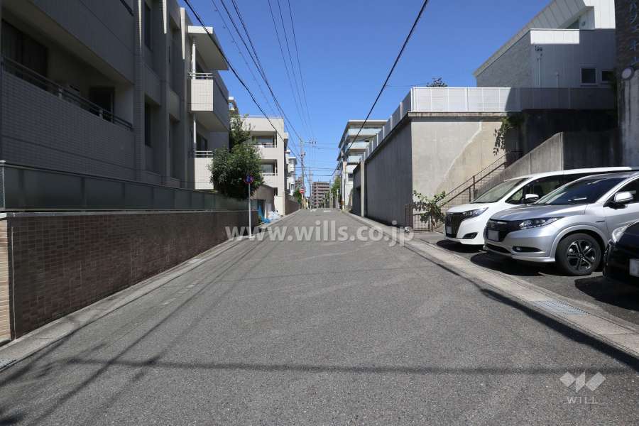 敷地東側の前面道路（南側から）