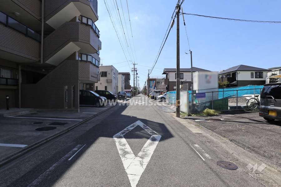 敷地北側の前面道路（中根町東西第2号線）