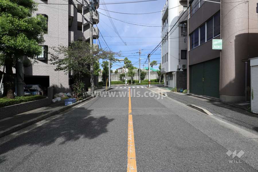 敷地北東側の前面道路（南東側から）