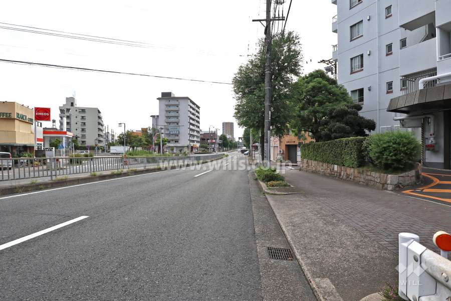 敷地北東側の前面道路（北西側から）