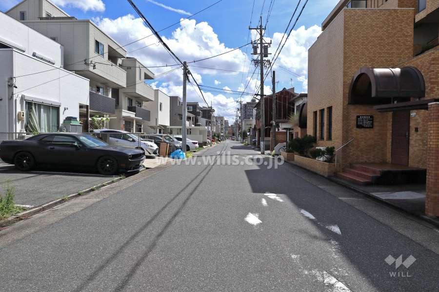 敷地北側の前面道路（西側から）