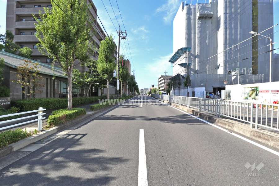 敷地北西側の前面道路（南西側から）