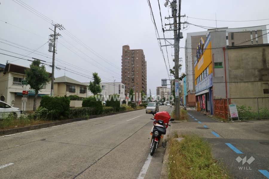 敷地北側の前面道路（西側から）