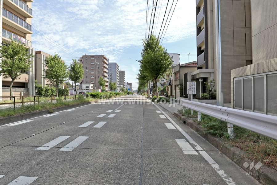 敷地北側の前面道路（西側から）