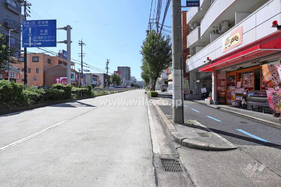 敷地南側の前面道路（東側から）