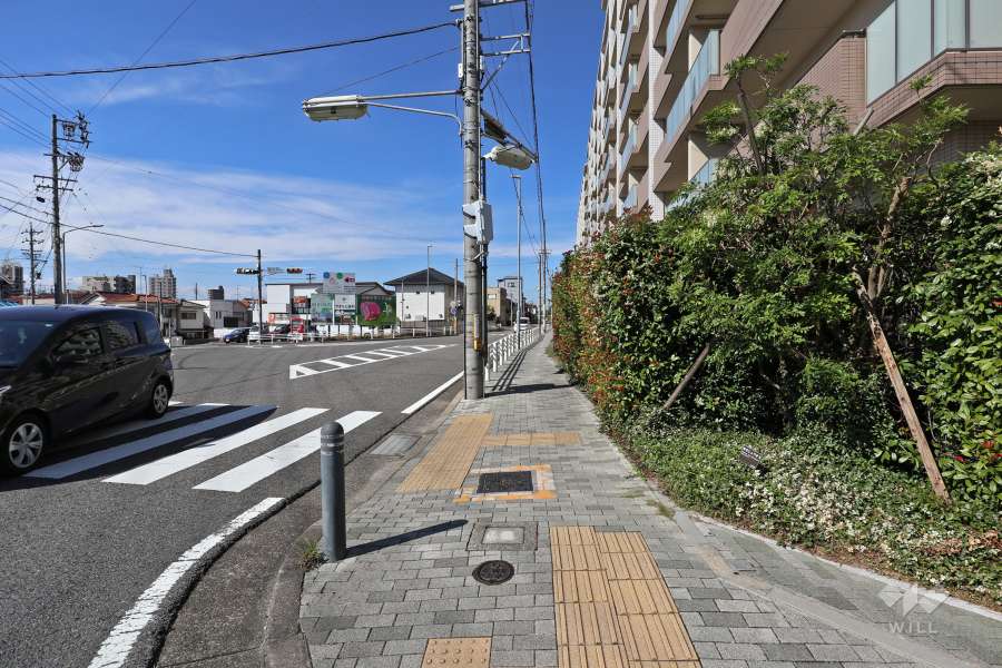 敷地南側の前面道路（東側から）