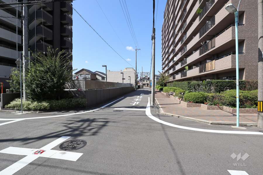 敷地北側の前面道路（東側から）