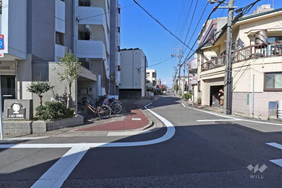 敷地北側の前面道路（東側から）
