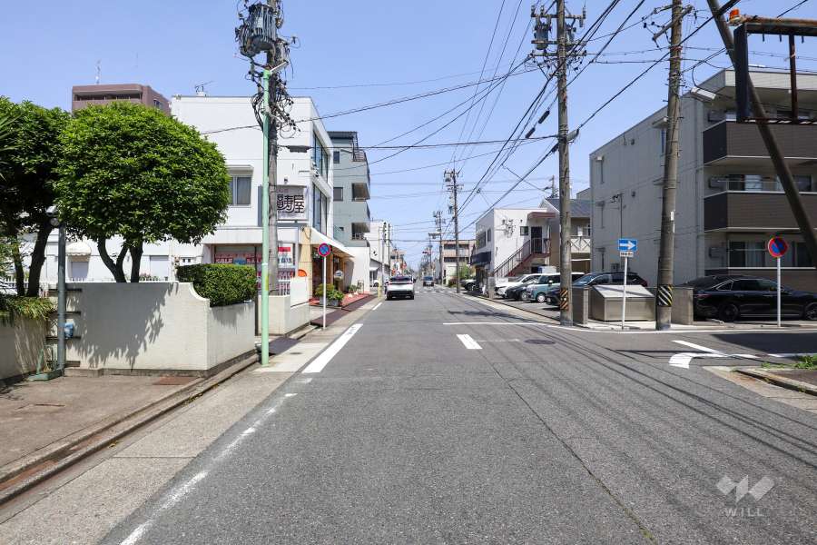 敷地東側の前面道路（南側から）