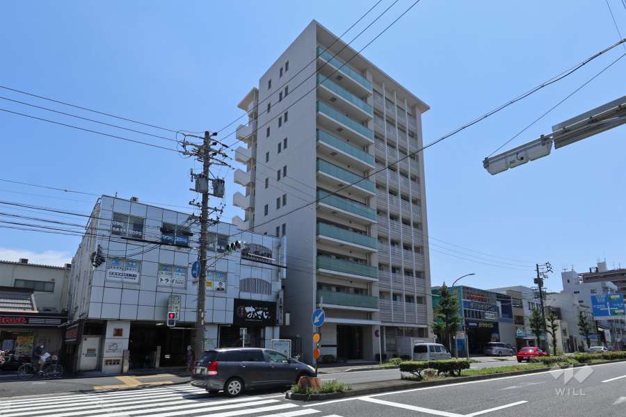 ブランズ庄内通の外観写真（北西側から）