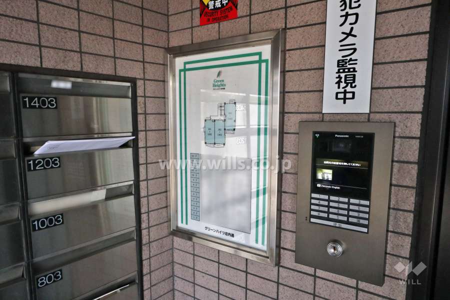 オートロックと案内板