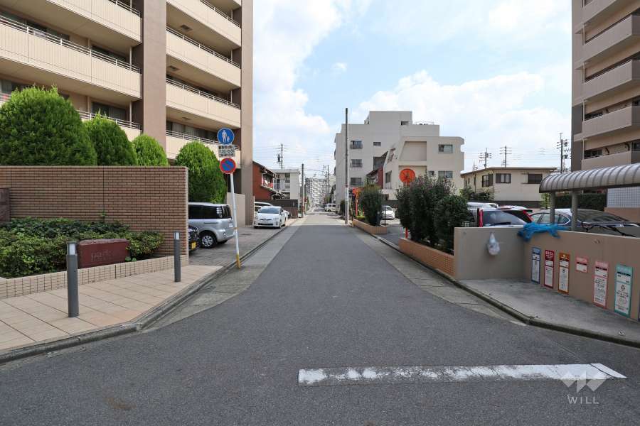 敷地北側の前面道路（西側から）